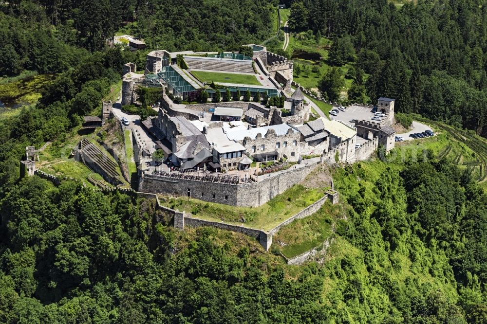 Villach from the bird's eye view: Castle of the fortress Landskron Adler Arena in Villach in Kaernten, Austria