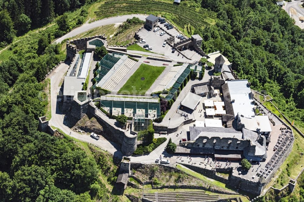 Aerial photograph Villach - Castle of the fortress Landskron Adler Arena in Villach in Kaernten, Austria