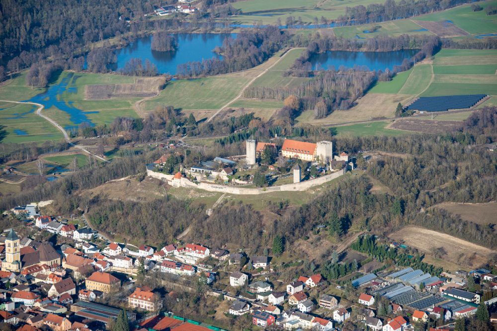 Aerial image Burglengenfeld - City view from the Burg Lengenfeld in Burglengenfeld in the state of Bavaria