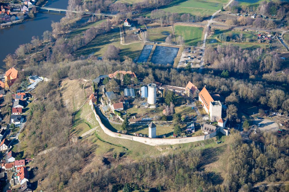 Aerial photograph Burglengenfeld - City view from the Burg Lengenfeld in Burglengenfeld in the state of Bavaria
