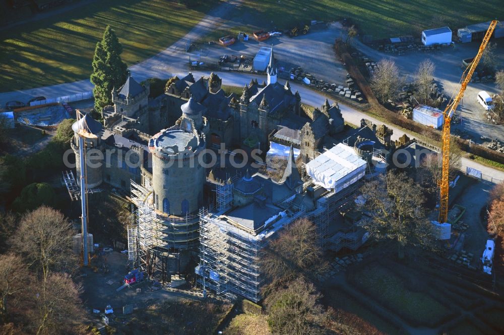 Kassel from the bird's eye view: Castle of the fortress Loewenburg in Schlosspark in the district Bad Wilhelmshoehe in Kassel in the state Hesse, Germany