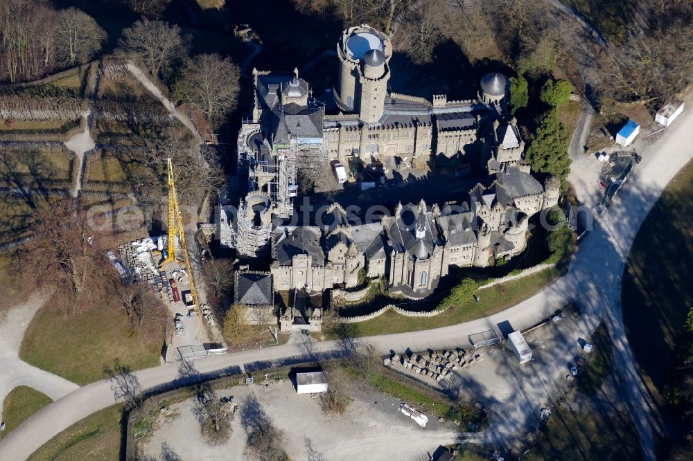 Kassel from the bird's eye view: Castle of the fortress Loewenburg in Schlosspark in the district Bad Wilhelmshoehe in Kassel in the state Hesse, Germany