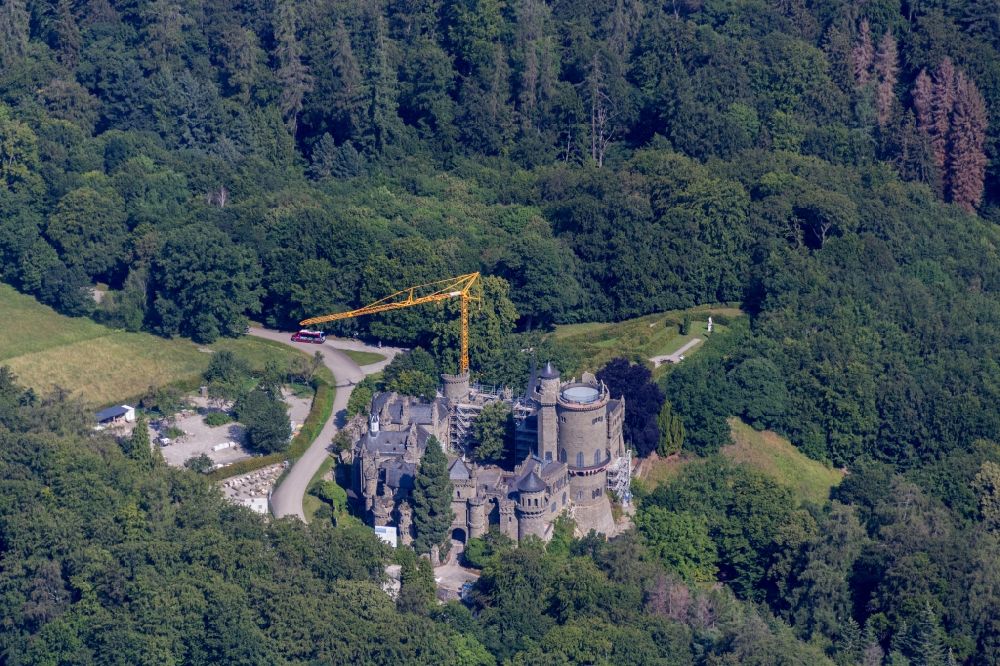 Aerial image Kassel - Castle of the fortress Loewenburg in Schlosspark in the district Bad Wilhelmshoehe in Kassel in the state Hesse, Germany