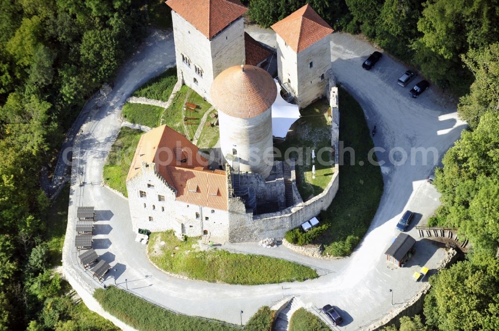 Aerial photograph Treffurt - Castle of the fortress Normannstein in Treffurt in the state Thuringia, Germany