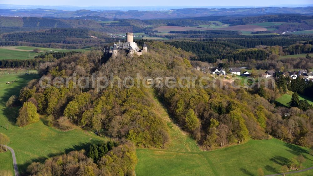 Nürburg from above - Castle of the fortress Nuerburg in Nuerburg in the state Rhineland-Palatinate, Germany
