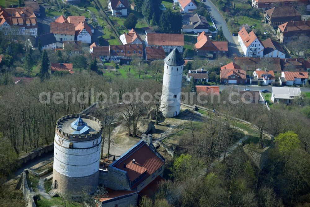 Bovenden from the bird's eye view: Plesse Castle, also called Plesseburg in Bovenden in the state of Lower Saxony