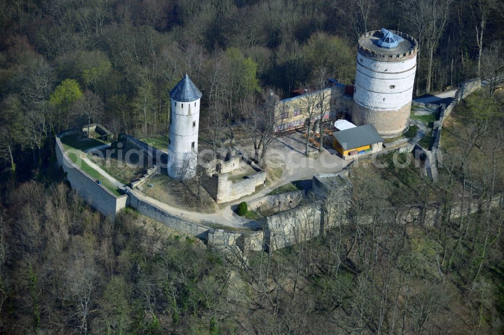 Bovenden from above - Plesse Castle, also called Plesseburg in Bovenden in the state of Lower Saxony