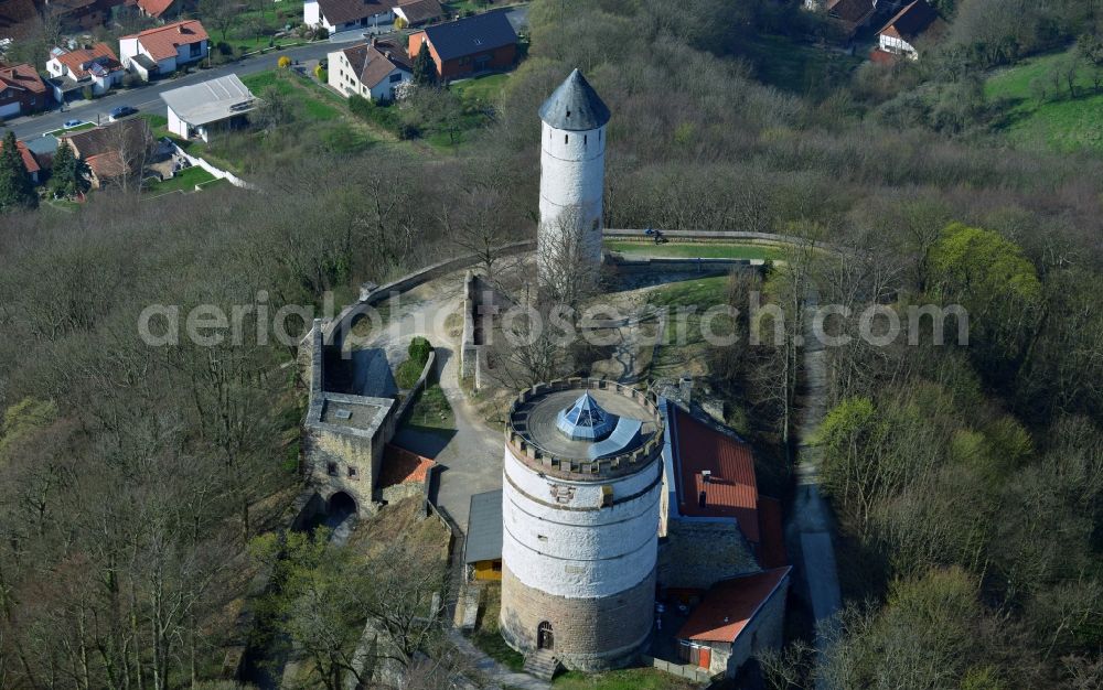 Aerial image Bovenden - Plesse Castle, also called Plesseburg in Bovenden in the state of Lower Saxony