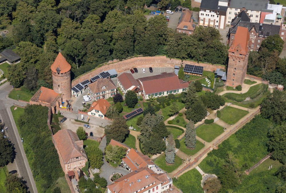 Tangermünde from the bird's eye view: Castle of Tangermuende in the state Saxony-Anhalt