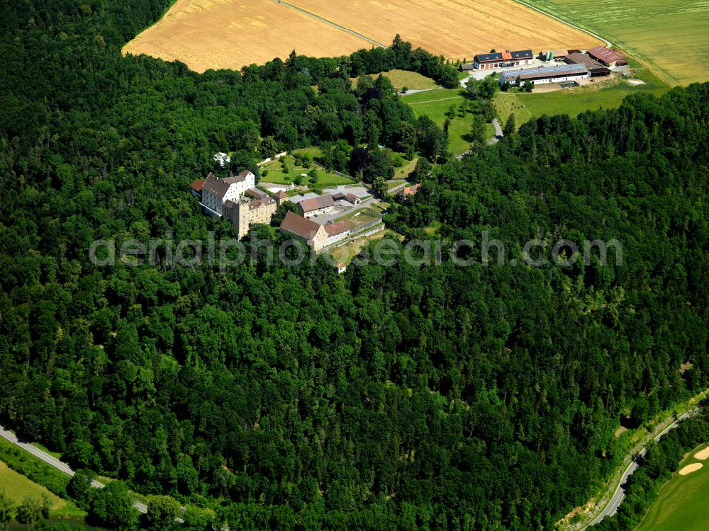 Starzach from the bird's eye view: Castle of the fortress in Starzach in the state Baden-Wuerttemberg, Germany
