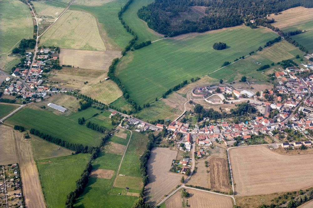 Walternienburg from above - Castle of the fortress Wasserburg Walternienburg in Walternienburg in the state Saxony-Anhalt, Germany