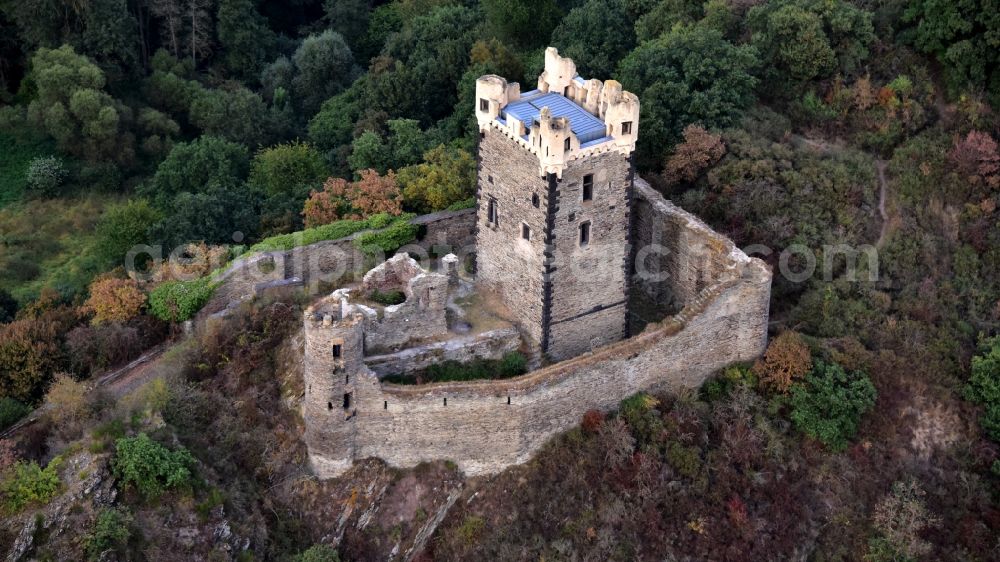 Ochtendung from the bird's eye view: Castle Wernerseck in Ochtendung in the state Rhineland-Palatinate, Germany