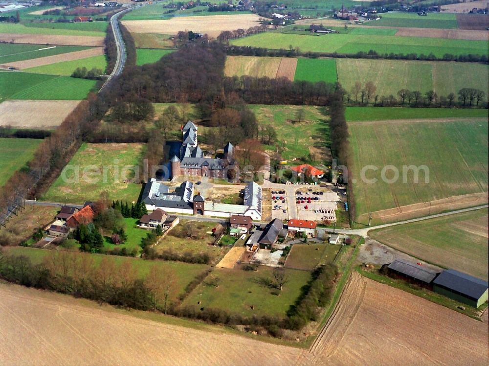 Birten from above - Castle of the fortress Winnenthal in Birten in the state North Rhine-Westphalia, Germany