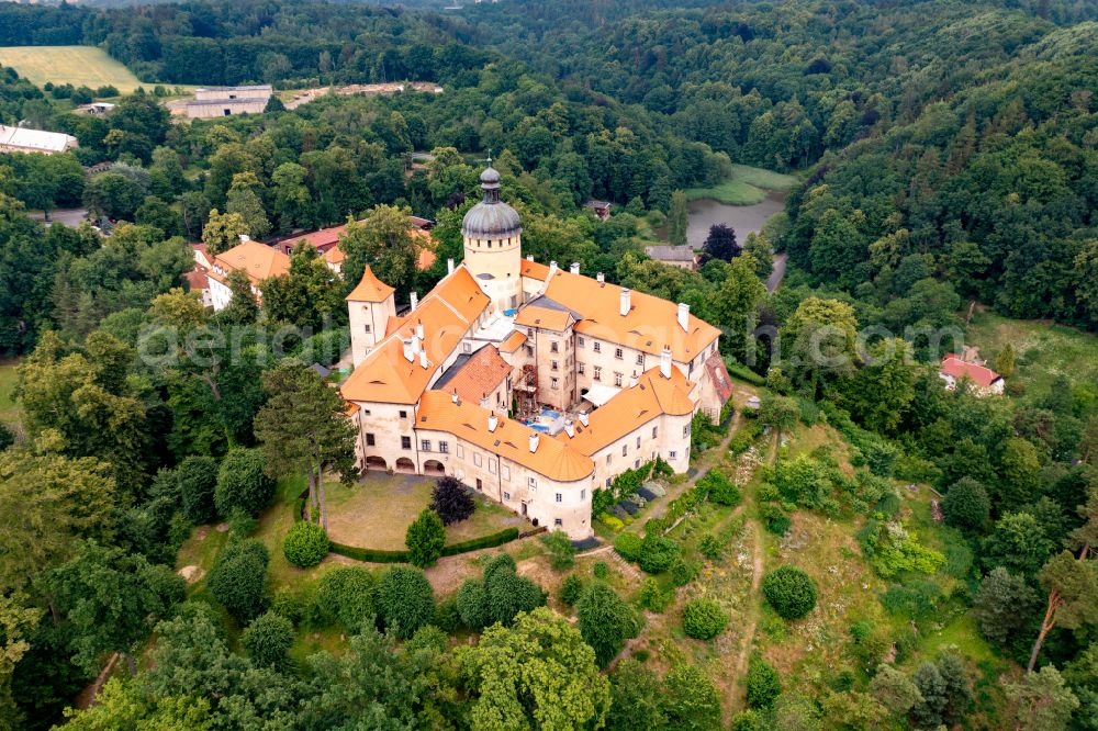 Aerial photograph Chotyne - Castle of Schloss Grabstejn Grabstejn ( Grabenstein ) in Chotyne in Liberecky kraj, Czech Republic