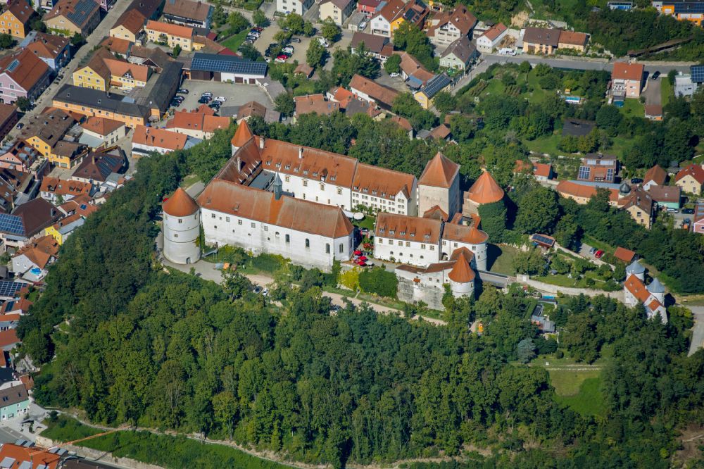 Aerial image Wörth an der Donau - Castle of Pro Seniore Schloss Woerth in Woerth an der Donau in the state Bavaria, Germany