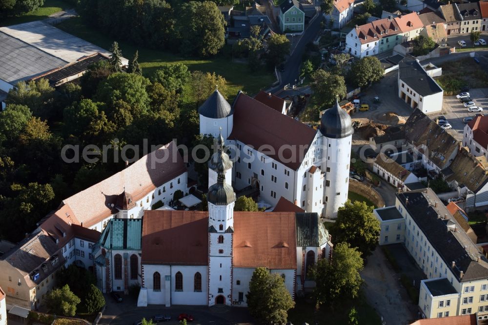 Aerial photograph Wurzen - Castle of Schloss on Amtshof in Wurzen in the state Saxony