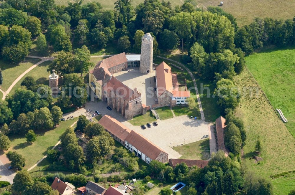 Aerial image Ziesar - Castle of Bischofsresidenz Burg Ziesar in Ziesar in the state Brandenburg, Germany