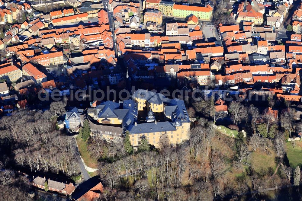 Blankenburg (Harz) from above - Castle of Schloss Blankenburg in the district Blankenburg in Blankenburg (Harz) in the state Saxony-Anhalt
