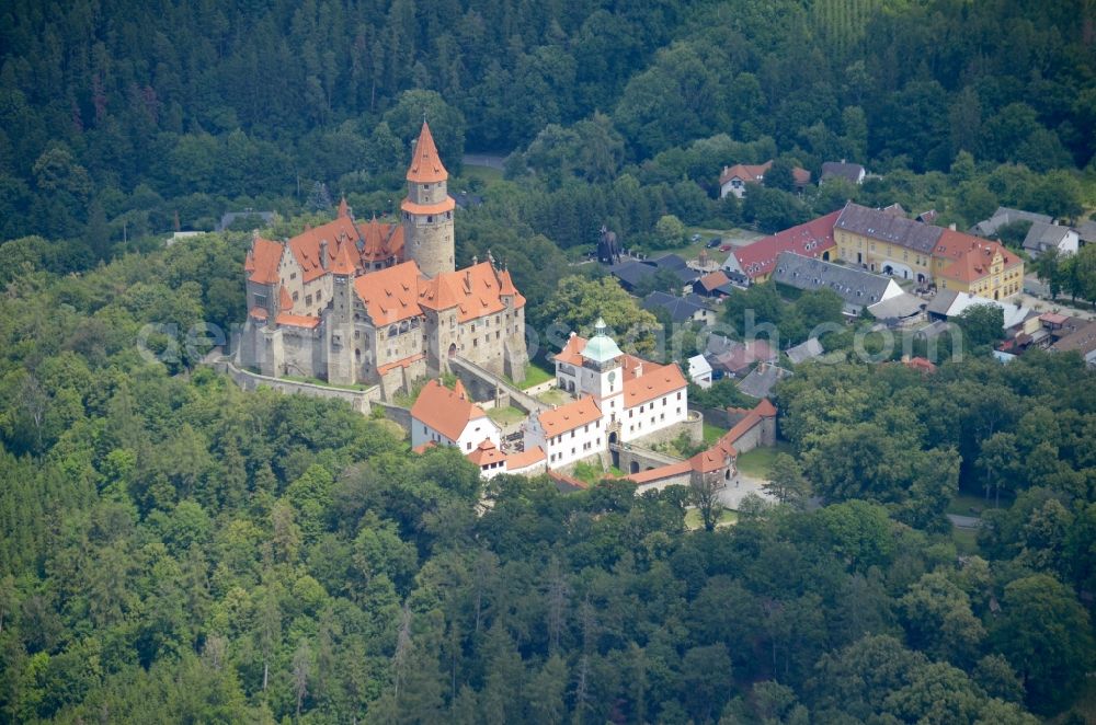 Bouzov from above - Castle of in Bouzov in Olomoucky kraj, Czech Republic