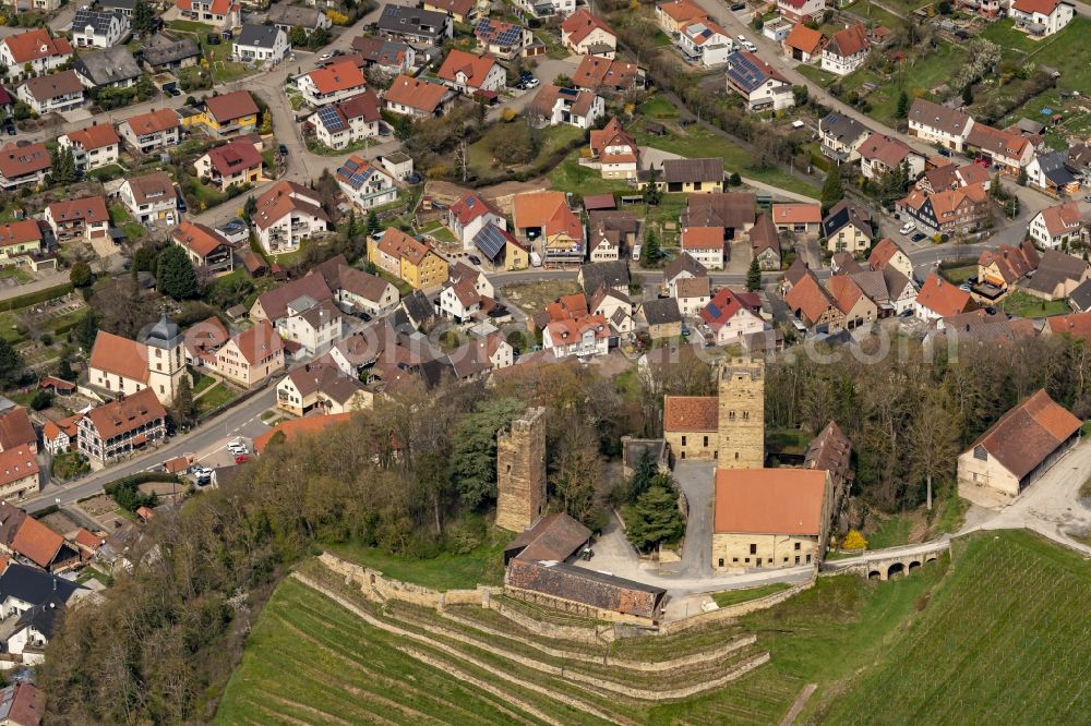 Aerial image Brackenheim - Castle of Burg Neipperg in Brackenheim in the state Baden-Wuerttemberg, Germany