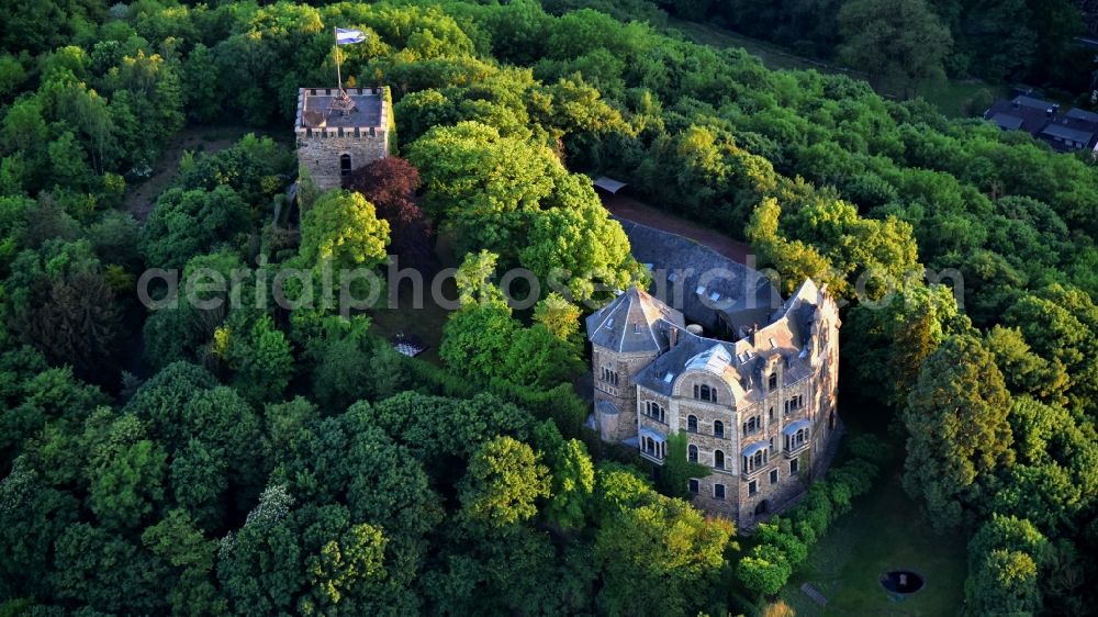 Aerial image Bad Breisig - Castle of Schloss Burg Rheineck on Burgweg in Bad Breisig in the state Rhineland-Palatinate, Germany