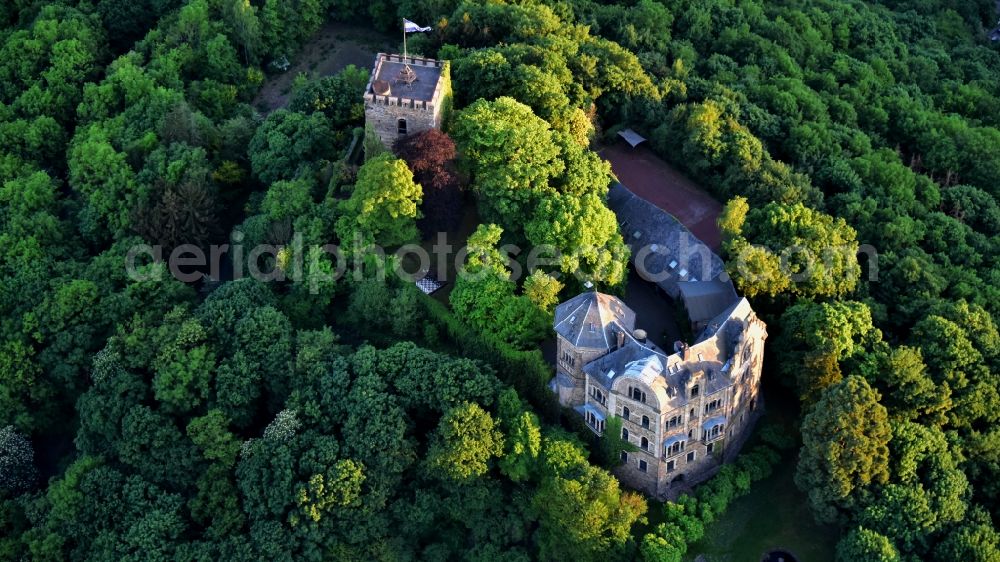 Aerial image Bad Breisig - Castle of Schloss Burg Rheineck on Burgweg in Bad Breisig in the state Rhineland-Palatinate, Germany