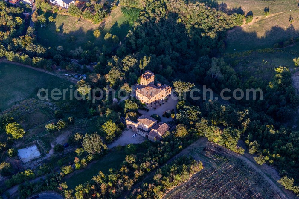 Aerial image Ventoso - Castle of Castello della Torricella near Scandiano on street Via Monte Evangelo in Ventoso in Emilia-Romagna, Italy