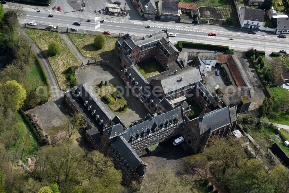 Lessines from the bird's eye view: Castle of Schloss on Chaussee Victor Lampe in Lessines in Region wallonne, Belgium