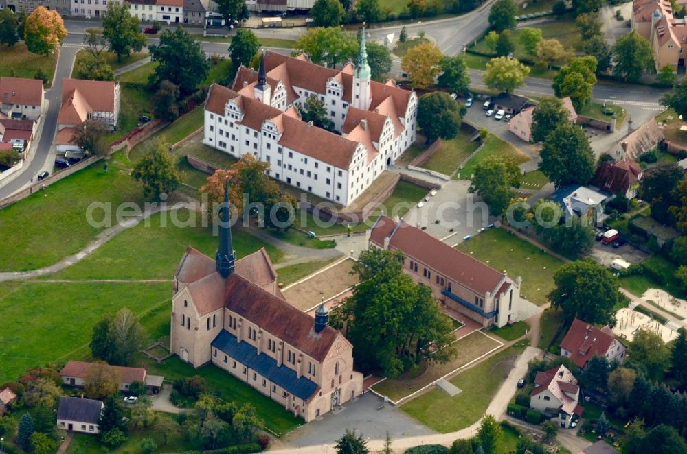 Aerial image Doberlug-Kirchhain - Castle of Schloss Doberlug in Doberlug-Kirchhain in the state Brandenburg, Germany