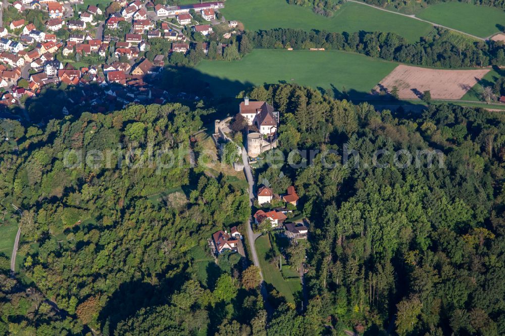 Auenwald from the bird's eye view: Castle of Ebersberg on street Schlossweg in Auenwald in the state Baden-Wuerttemberg, Germany