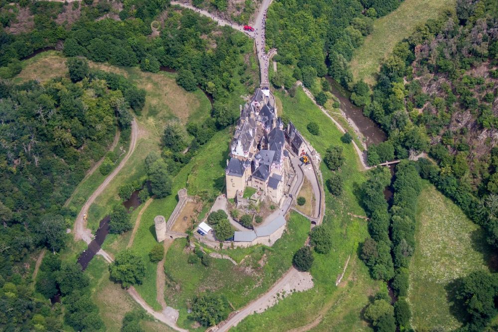 Wierschem from the bird's eye view: Castle of Schloss Eltz in Wierschem in the state Rhineland-Palatinate