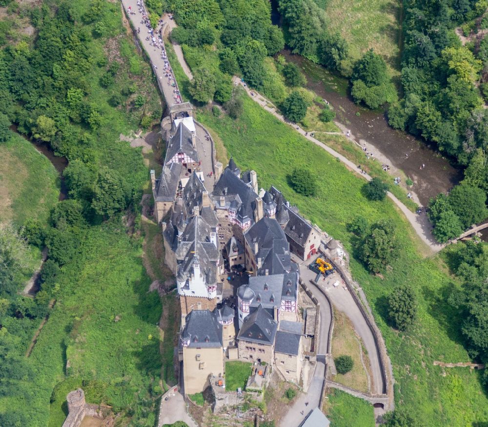 Aerial image Wierschem - Castle of Schloss Eltz in Wierschem in the state Rhineland-Palatinate