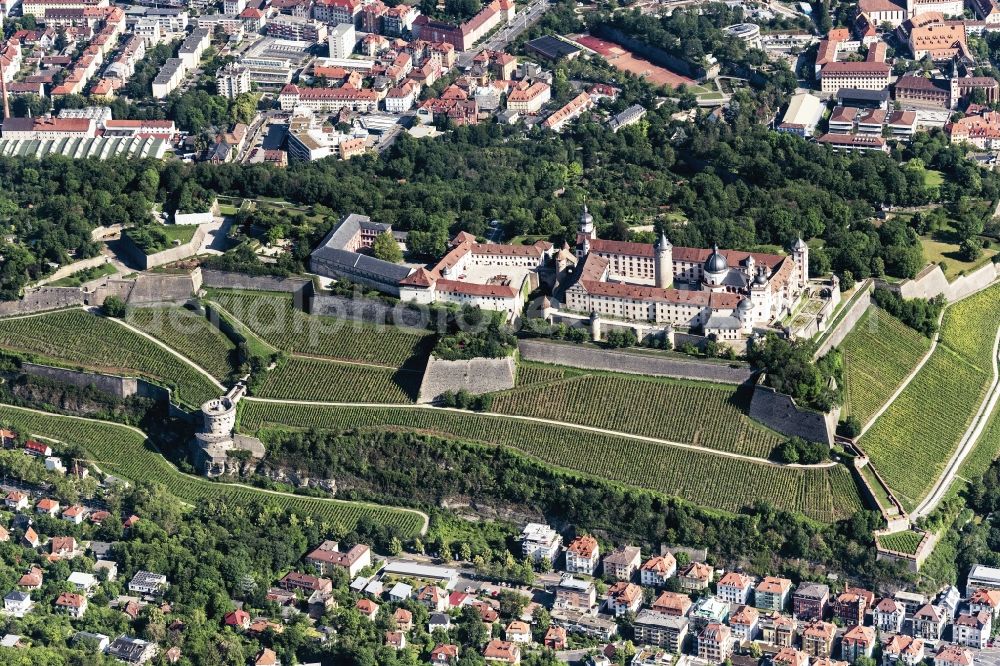 Aerial image Würzburg - Castle of - Festung Marienberg in Wuerzburg in the state , Germany