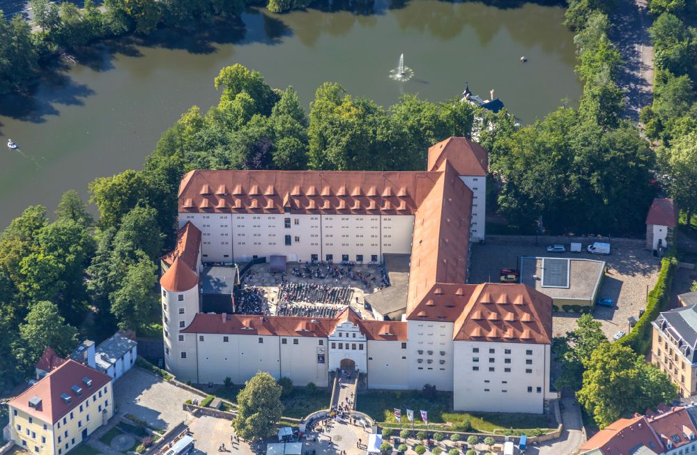 Aerial photograph Freiberg - Castle of Freudenstein in Freiberg in the state Saxony, Germany
