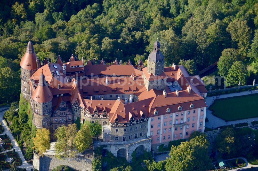 Aerial photograph Walbrzych - Castle of Fuerstenstein in Walbrzych in Dolnoslaskie, Poland