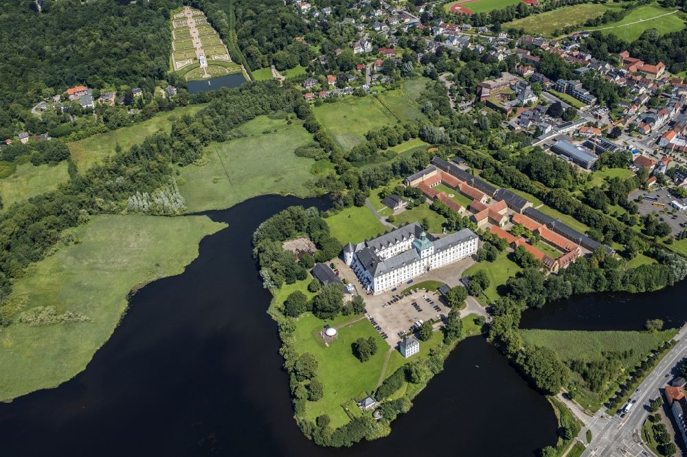 Schleswig from above - Castle of Schloss Gottorf in the district Annettenhoeh in Schleswig in the state Schleswig-Holstein