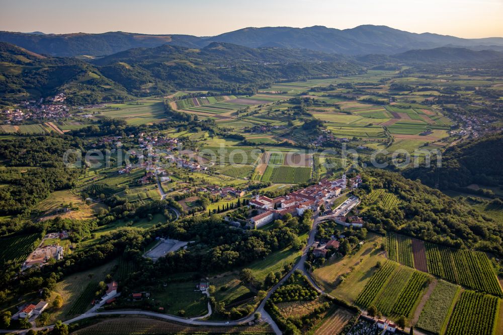 Vipavski Kriz from above - Castle of Heilig Kreuz / Grad Vipavski Kriz in Vipavski Kriz in Ajdovscina, Slovenia