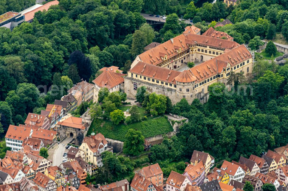 Aerial image Tübingen - Castle of Hohen Tuebingen in Tuebingen in the state Baden-Wurttemberg, Germany