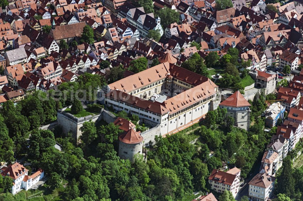 Aerial photograph Tübingen - Castle of Hohen Tuebingen in Tuebingen in the state Baden-Wurttemberg, Germany