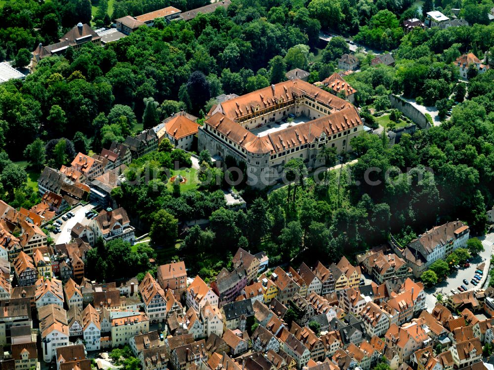 Aerial image Tübingen - Castle of Hohen Tuebingen in Tuebingen in the state Baden-Wurttemberg, Germany