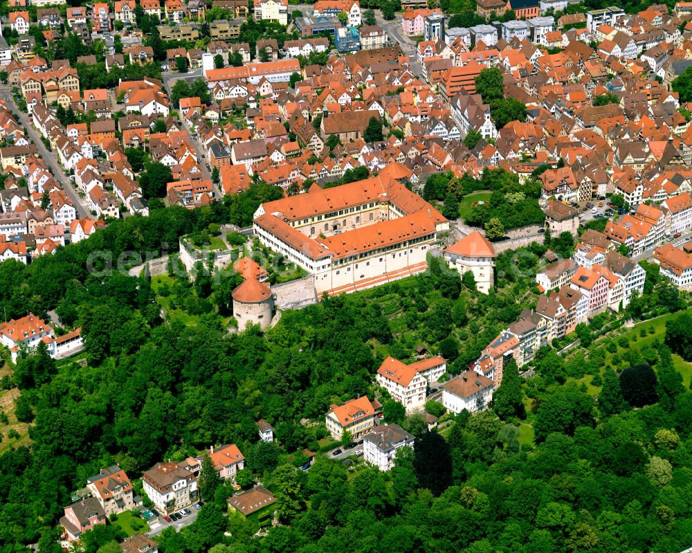 Tübingen from above - Castle of Hohen Tuebingen in Tuebingen in the state Baden-Wurttemberg, Germany