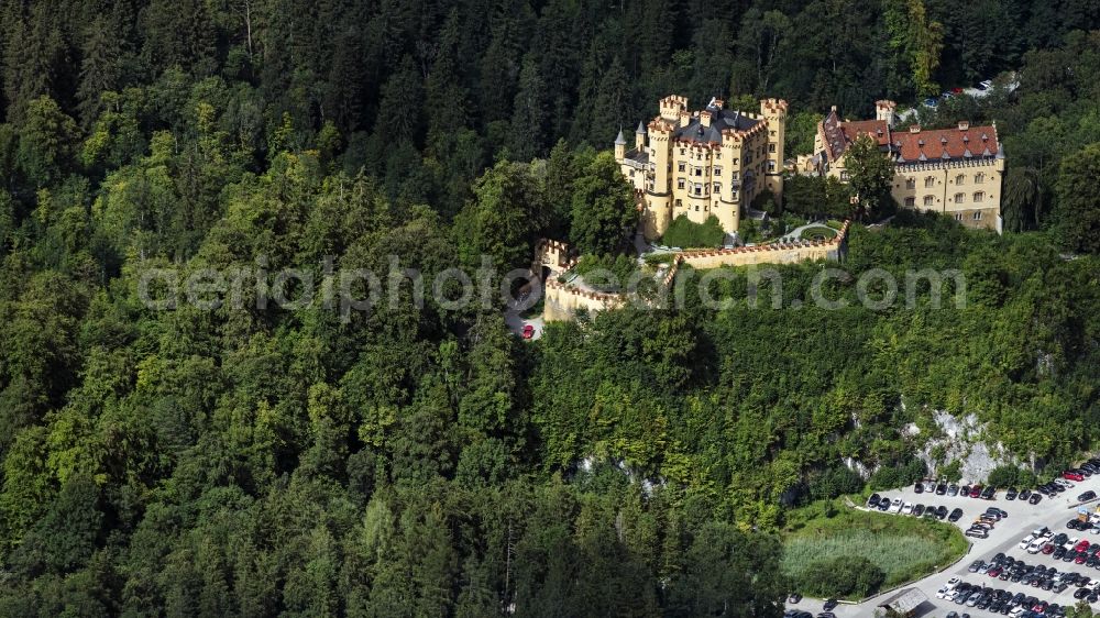 Aerial photograph Schwangau - Castle of Hohenschwangau in the state Bavaria, Germany