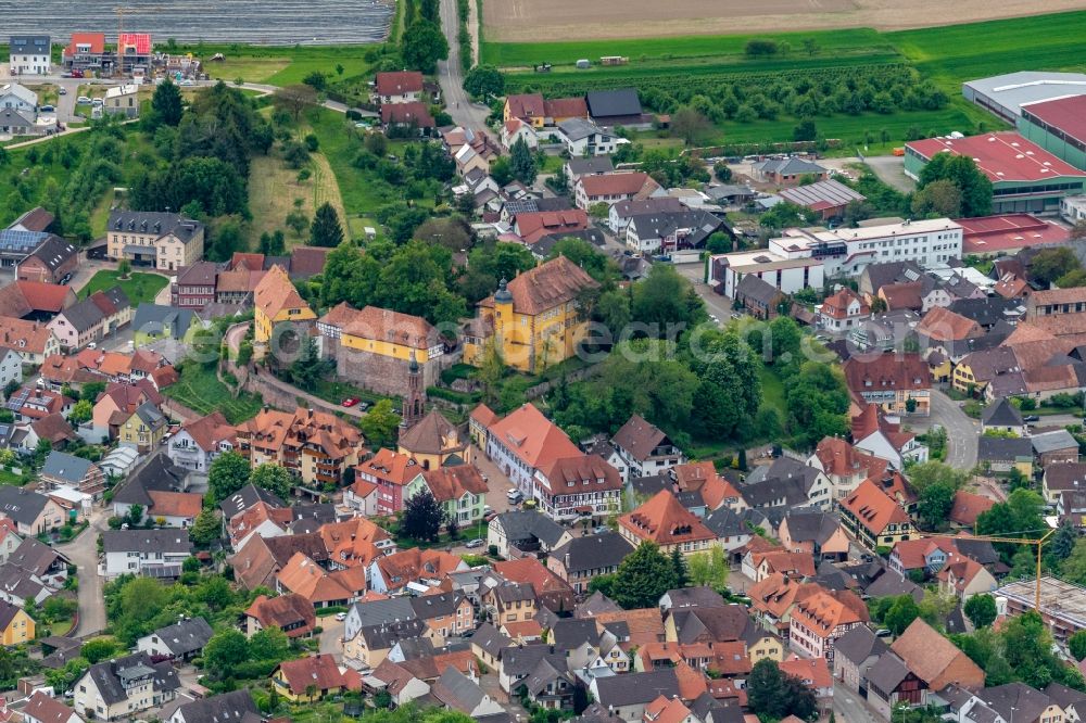 Aerial image Mahlberg - Castle of in Mahlberg in the state Baden-Wurttemberg, Germany