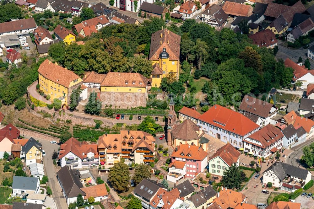 Aerial image Mahlberg - Castle of Schloss Mahlberg in Mahlberg in the state Baden-Wurttemberg, Germany