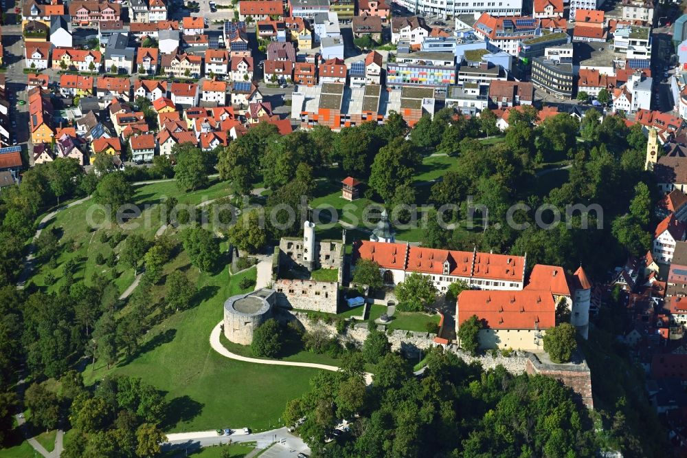 Aerial image Heidenheim an der Brenz - Castle of Schloss Hellenstein in Heidenheim an der Brenz in the state Baden-Wuerttemberg, Germany