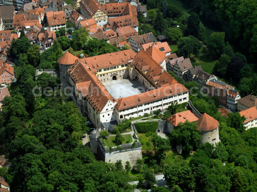 Tübingen from the bird's eye view: Castle of Schloss Hohentuebingen with Museum Alte Kulturen | in Tuebingen in the state Baden-Wurttemberg, Germany