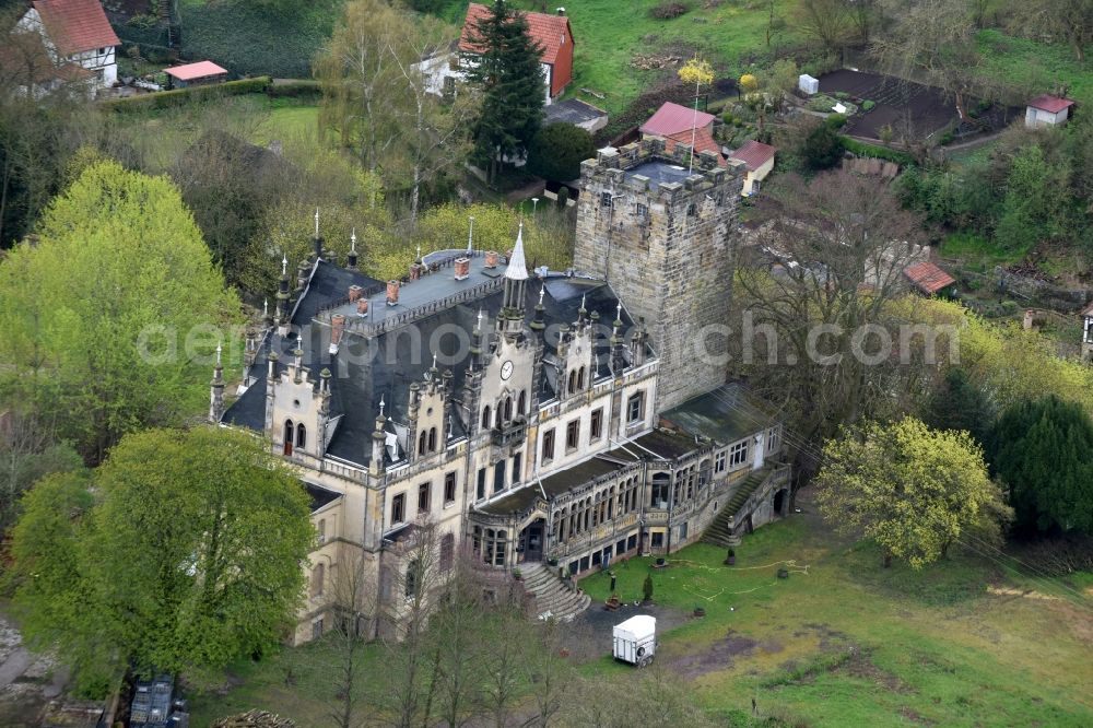 Sommersdorf from above - Castle on Schlosshof in Sommersdorf in the state Saxony-Anhalt