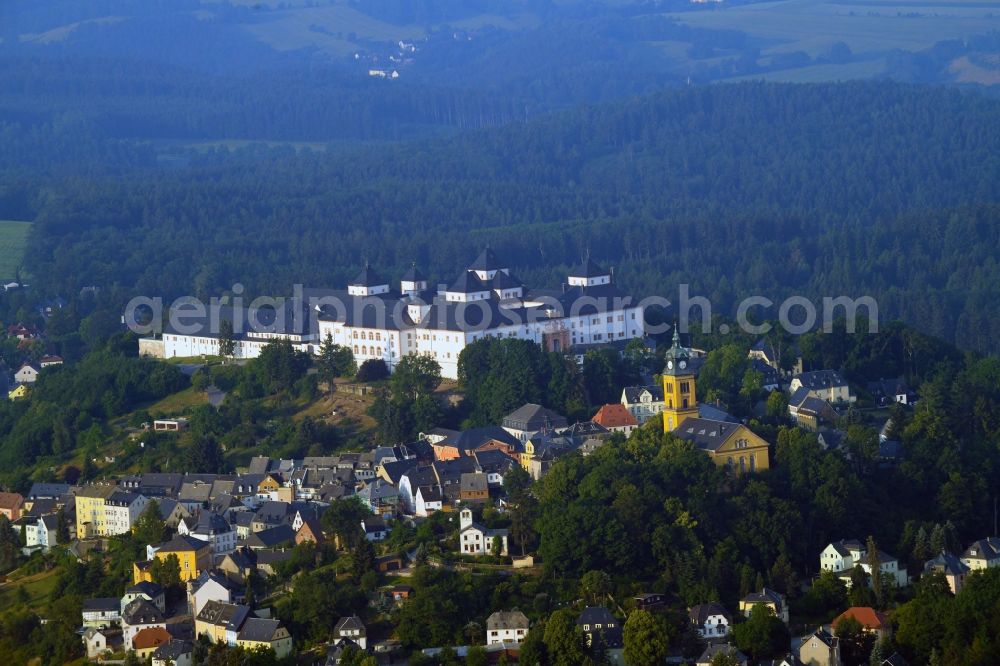 Augustusburg from the bird's eye view: Castle of Schloss and theater in Augustusburg in the state Saxony