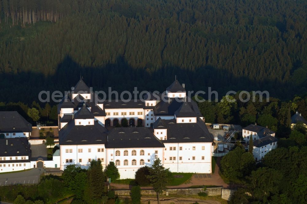 Aerial image Augustusburg - Castle of Schloss and theater in Augustusburg in the state Saxony