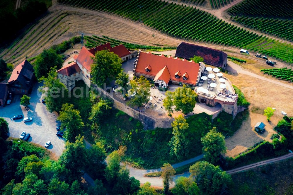 Aerial photograph Durbach - Castle of Schloss Staufenberg in Durbach in the state Baden-Wurttemberg, Germany